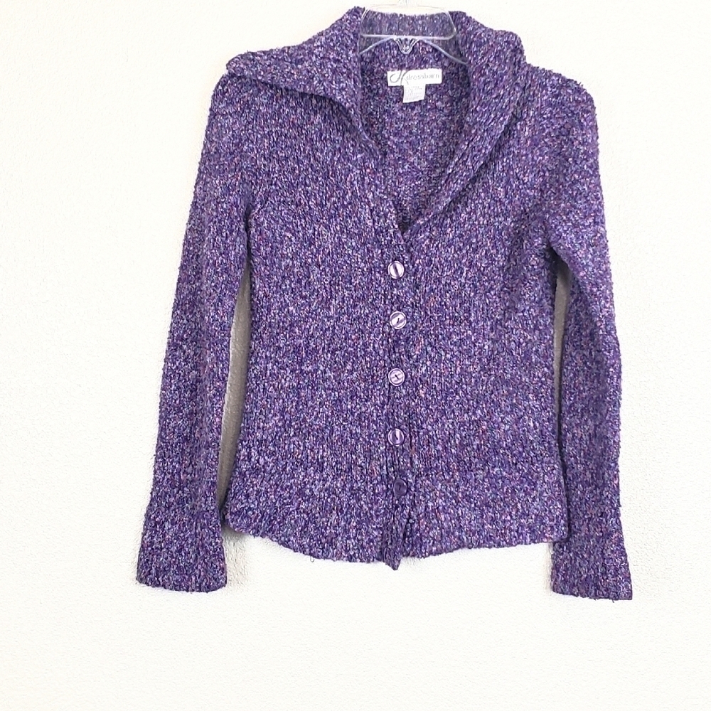 Dress barn purple cardigan sweater